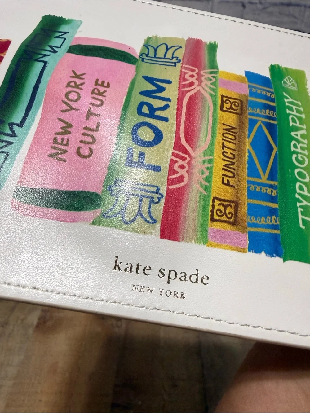 Kate Spade Pencil Pouch Bookshelf Cosmetic Bag New York Zipper Case  Pre owned g